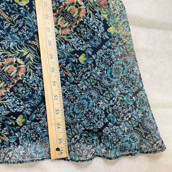 BCBGeneration Womens Multicolor Lightweight Floral Mint Tea A-Line Dress Size L - Picture 9 of 14